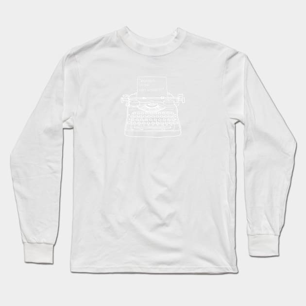 Faulkner Wonder Go on and Wonder, White, Transparent background Long Sleeve T-Shirt by Phantom Goods and Designs